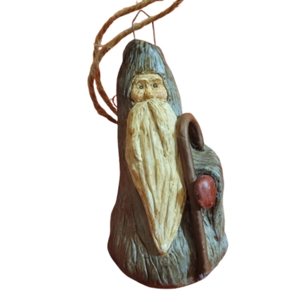 Vintage Santa Claus Holiday Ornament Folk Art